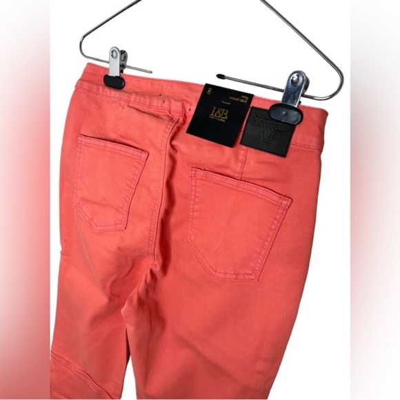 Lucky & Blessed Women's High Rise Coral Flare Jeans - Picture 6 of 9